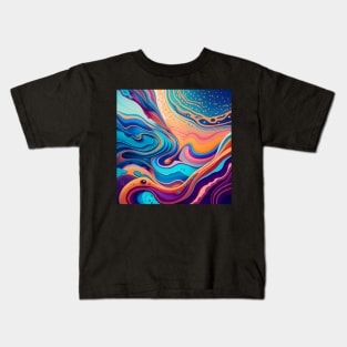 Abstract fluid art Kids T-Shirt